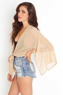 Nasty Gal Kimono Tie Cardi - Lyst