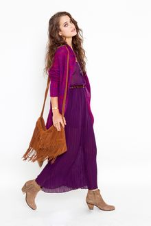 Nasty Gal Pleated Maxi Dress - Plum - Lyst