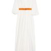 Roksanda Ilincic Belted Woolcrepe Wrap Gown in White (ivory) - Lyst