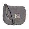 Fendi Shimmer Leather Shoulder Bag in Gray (slate)