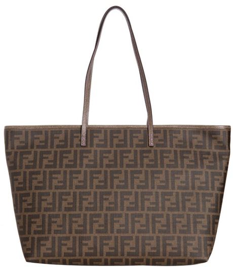 fendi zucca medium roll tote