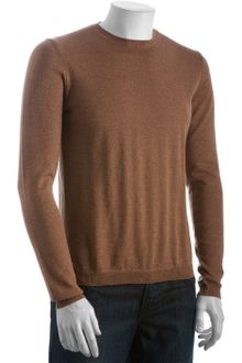 Prada Camel Melange Wool Crewneck Sweater - Lyst