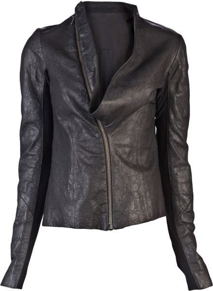 Rick Owens Leather Jacket in Black - Lyst