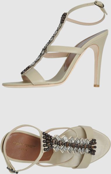 Alberta Ferretti Highheeled Sandals in Beige - Lyst
