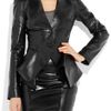 Alexander Mcqueen Foldedfront Leather Jacket in Black - Lyst