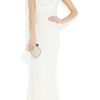 Alexander Mcqueen Cowlneck Silkcrepe Gown in White - Lyst