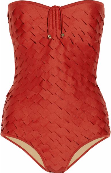Babajaan Lari Ocean Bandeau Swimsuit in Red (ocean) - Lyst