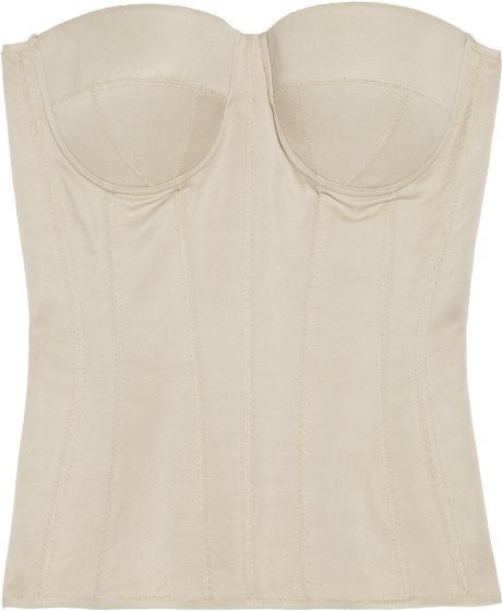 Bottega Veneta Cotton and Linenblend Corset in Beige - Lyst