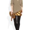 Gucci Metallic Leather Mini Skirt in Gold - Lyst