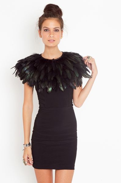 Nasty Gal Ostrich Feather Collar in Black - Lyst