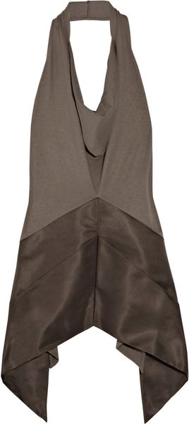 Rick Owens Jersey and Duchess-satin Halterneck Top - Lyst
