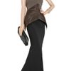 Rick Owens Jersey and Duchesssatin Halterneck Top in Brown - Lyst