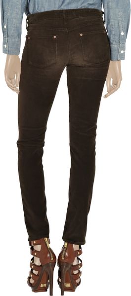 Vince Midrise Corduroy Skinny Jeans In Brown Chocolate Lyst