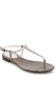 Bottega Veneta Karung Snake Flat Sandals - Lyst