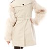 Burberry Trench Coat with Fox Fur Sleeves in Beige - Lyst