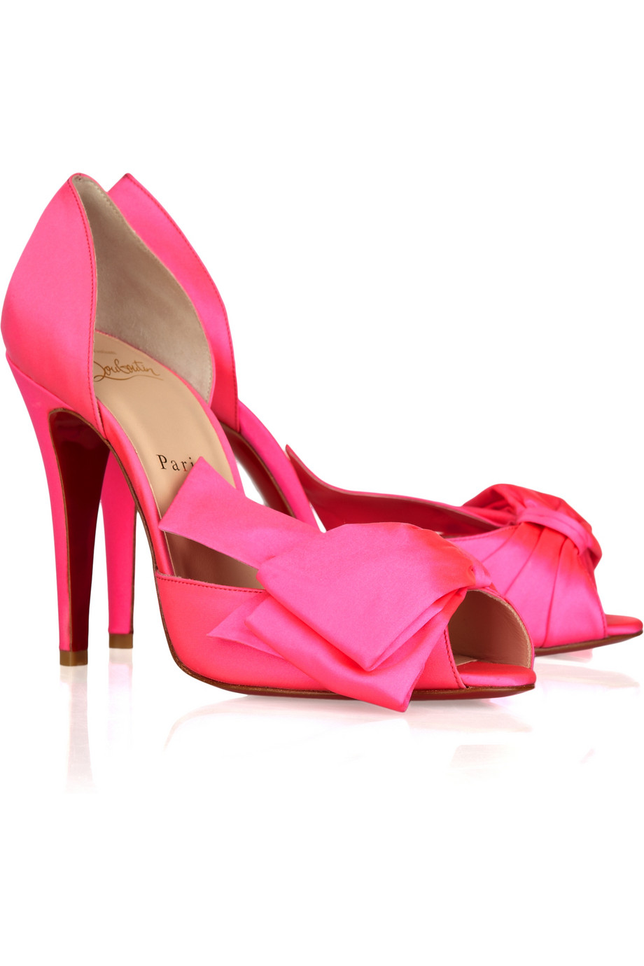 Christian Louboutin Bow T Dorcet 100 Satin Pumps in Pink