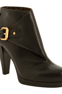 Fendi Black Nappa Leather Buckle Ankle Booties - Lyst