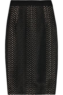 Giambattista Valli Layered Silk-crepe and Cotton-blend Pencil Skirt - Lyst