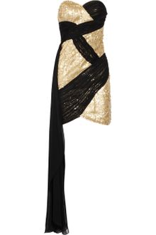 Rare Opulence Sequined Satin Sash Dress - Lyst