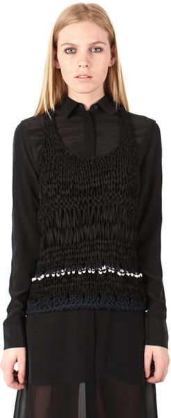 Bedford Street Laundry Shoelace Knit Front Tank - Lyst
