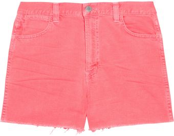 Neon Stretch-denim Cut-off Shorts 