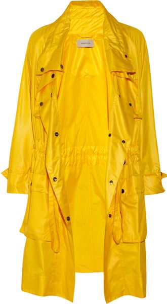 Emma Cook SatinShell Trench Coat in Yellow - Lyst