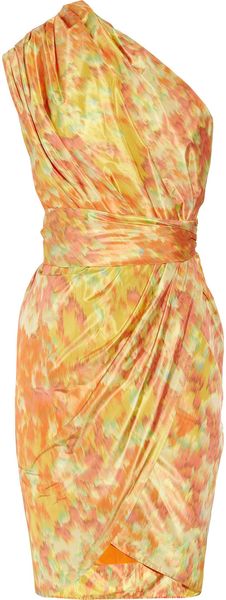   Printed Taffeta Dress 