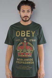 Obey The Royal Mandate Basic Tee in Heather Green - Lyst