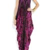 Roberto Cavalli Draped FloralPrint SilkChiffon Gown in Purple (floral) - Lyst