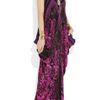 Roberto Cavalli Draped FloralPrint SilkChiffon Gown in Purple (floral) - Lyst