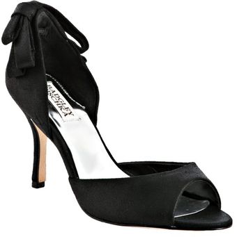 Badgley Mischka Black Metallic Leather Jinx Ii Dorsay Pumps - Lyst