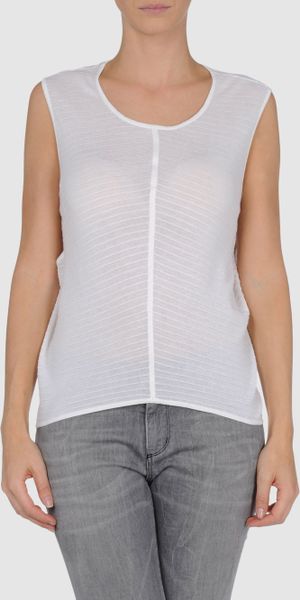 Jil Sander Sleeveless Tshirt in Beige - Lyst