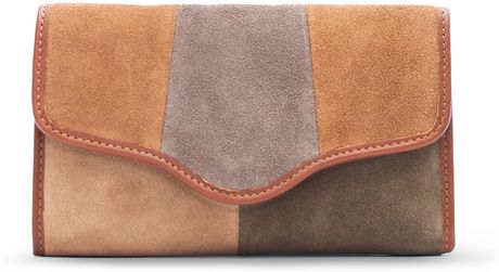 Mango Color Block Leather Wallet in Brown (15) - Lyst