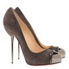 Christian Louboutin 'Metalipp' Suede and Gunmetal Pin Heels in Gray (grey) - Lyst