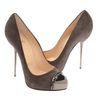 Christian Louboutin 'Metalipp' Suede and Gunmetal Pin Heels in Gray (grey) - Lyst