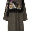 Etro ShearlingTrimmed Tweed Wrap Coat in Gray (anthracite) - Lyst