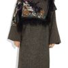 Etro ShearlingTrimmed Tweed Wrap Coat in Gray (anthracite) - Lyst