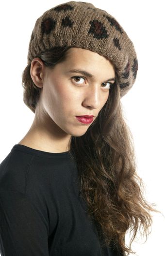Eugenia Kim Evelyn Leopard Beret - Taupe - Lyst