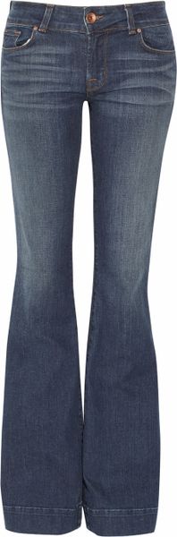 J Brand Lovestory Lowrise Flared Jeans in Blue - Lyst