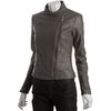 Michael By Michael Kors Taupe Leather Asymmetrical Zip Knit Trim Jacket in Brown (taupe) - Lyst