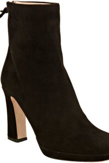 Miu Miu Black Suede Back Zip Ankle Boots - Lyst