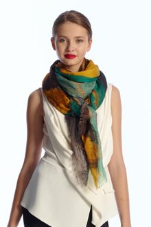 Oscar de la Renta Brushstroke Stripe Scarf - Lyst