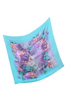 Roberto Cavalli Tulip Print Silk Scarf - Lyst
