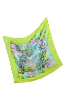 Roberto Cavalli Tulip Print Silk Scarf - Lyst