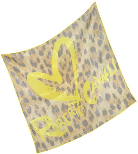 Roberto Cavalli Leopard Print Silk Square Scarf in Animal (leopard) - Lyst