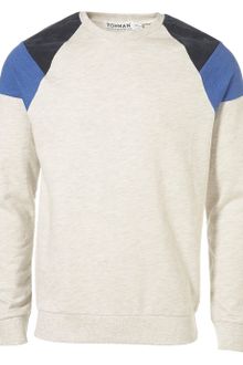 Topman Stone Raglan Patch Sweatshirt - Lyst