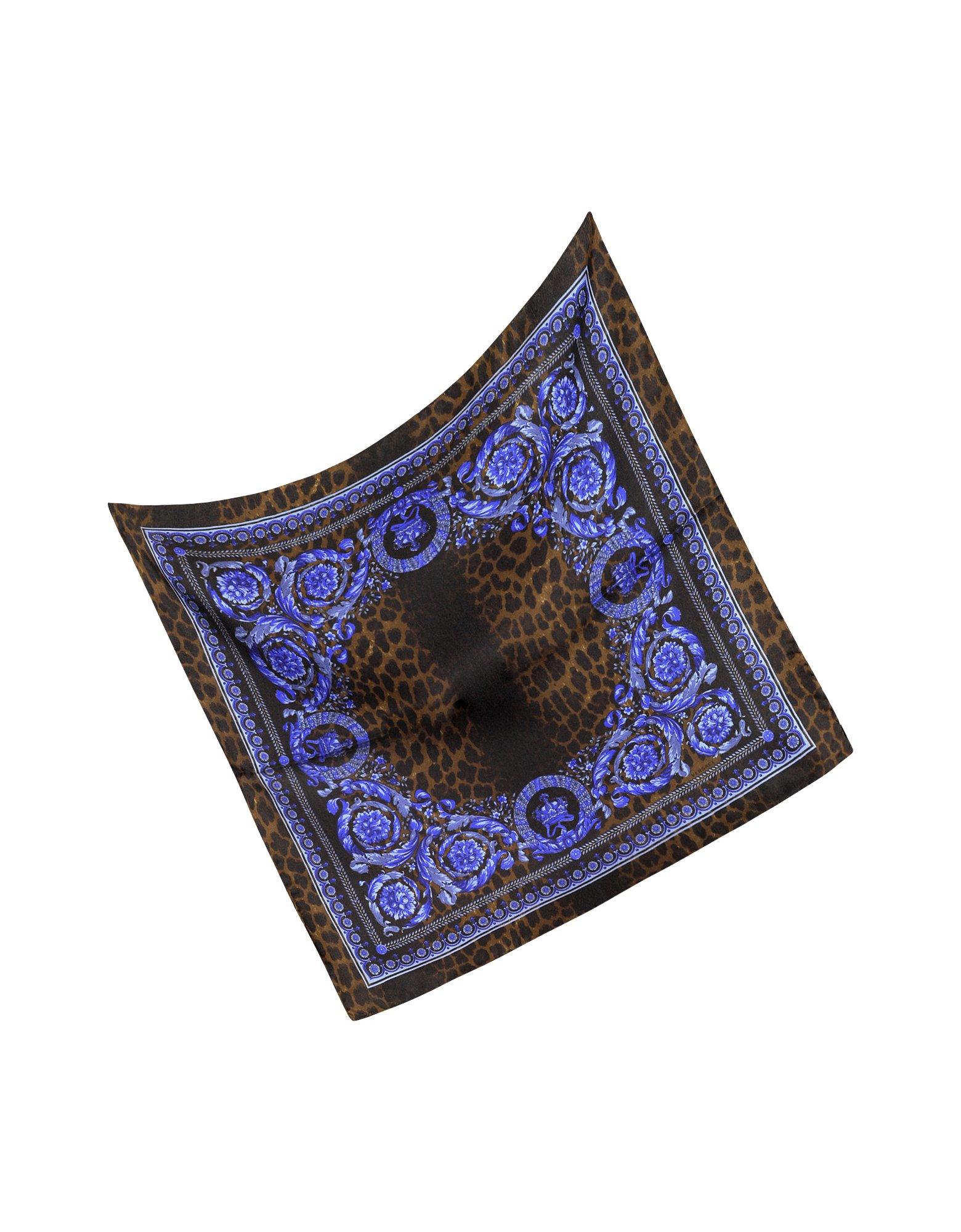 Versace Animal Print Silk Bandana in Blue (animal) Lyst