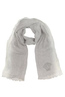 Versace Medusa Linen Long Scarf - Lyst