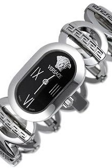 Versace Faubourg - Black Dial Stainless Steel Watch - Lyst