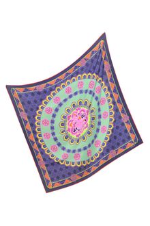 Versace Ornamental Floral Print Silk Square Scarf - Lyst